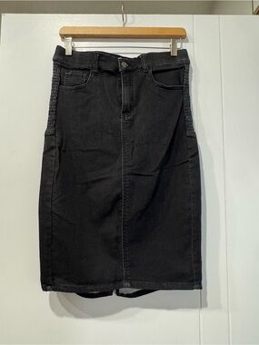 BAE - Black Denim Skirt with Side Smocking - Maternity